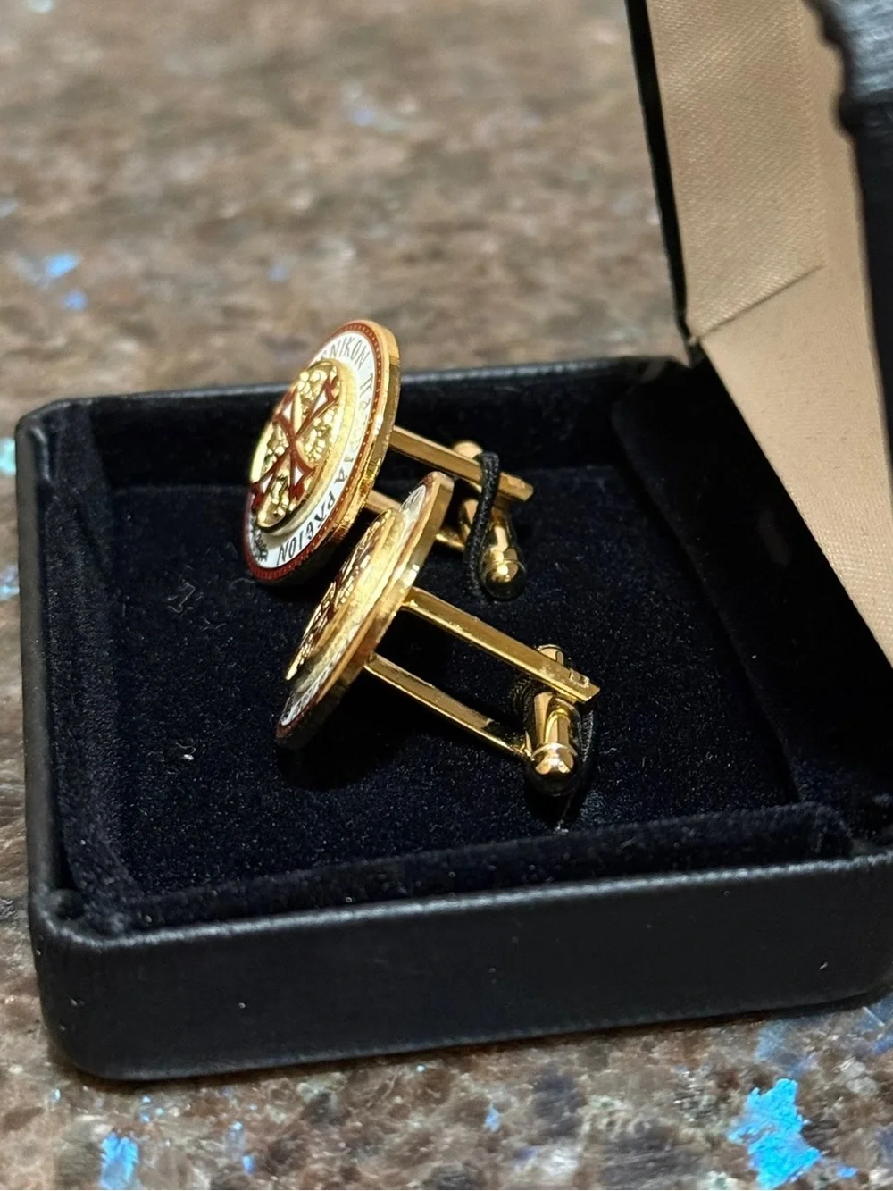 Vintage gold-tone Greek Orthodox cufflinks